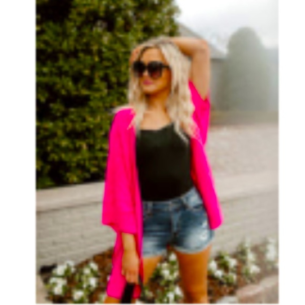 Pink Dolman Sleeve Boutique Cardigan
